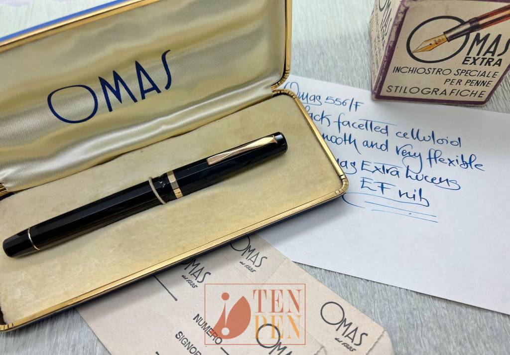 OMAS EXTRA 556/F - BLACK CELLULOID - EF FLEXIBLE NIB | Tenpen - By